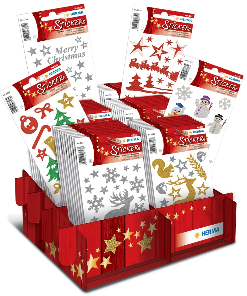 HERMA Autocollants de Noël MAGIC 'brillant & pailleté' - OEM 15223
