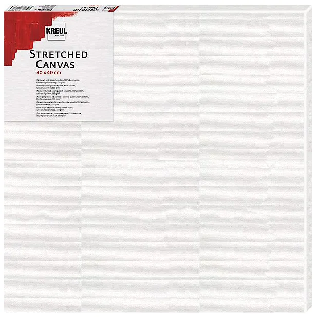 KREUL Châssis à toile Stretched Canvas, 400 x 400 mm, blanc - OEM 594040