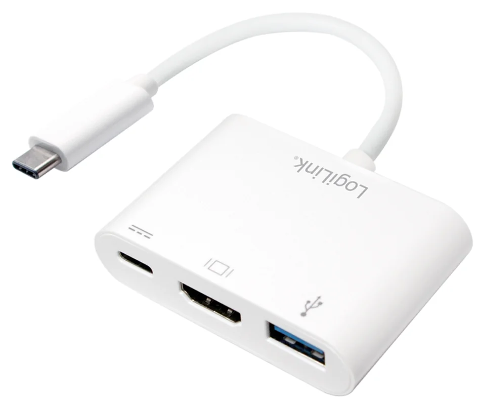 LogiLink Adaptateur multiport, USB-C - HDMI, blanc - OEM UA0258