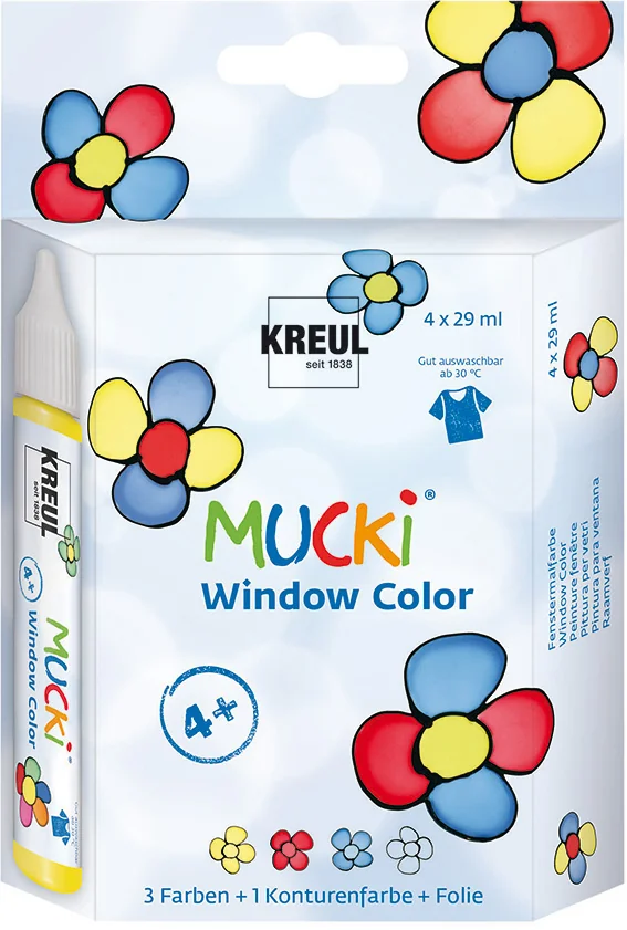 KREUL Window Color Pen 'MUCKI', kit de 4 - OEM 24450