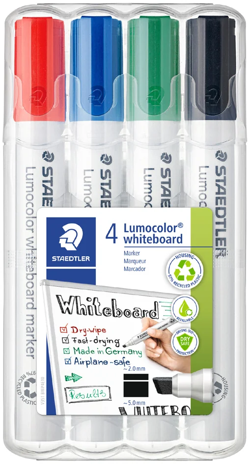 STAEDTLER Marqueur tableau blanc 351B Lumocolor, étui de 4 - OEM 351 B WP4