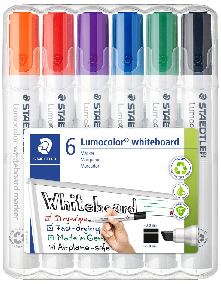 STAEDTLER Marqueur tableau blanc 351B Lumocolor, étui de 6 - OEM 351 B WP6 – Image 2
