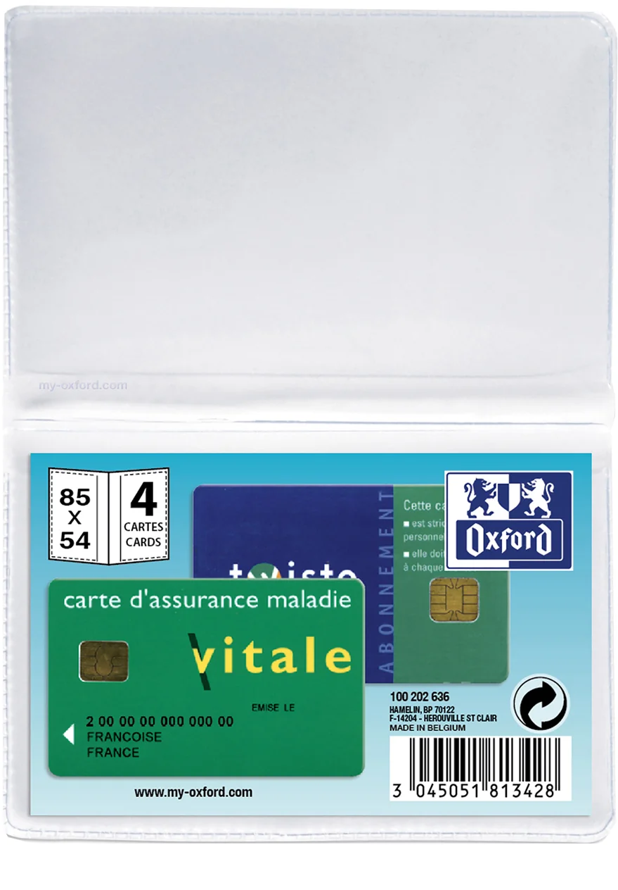 Oxford Etui de poche, PVC, simple, format: 85 x 55 mm - lot de 10 - OEM 100210823