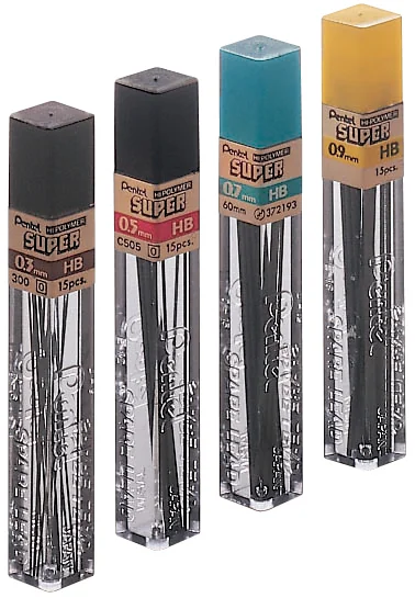 Pentel Etui mines HI-POLYMER SUPER, dureté: B - OEM 50-B