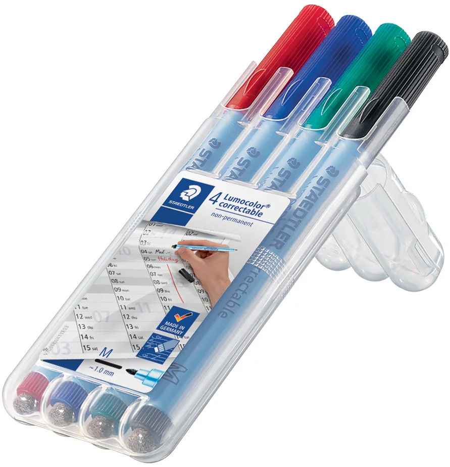 STAEDTLER Marqueur correctable 305M Lumocolor, étui de 4 - OEM 305M WP4-1