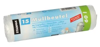 STARPAK Sac poubelle HDPE, 35 litres, transparent - OEM 12077