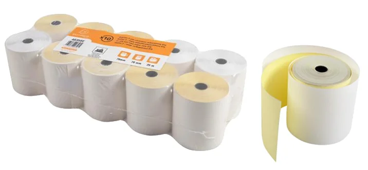 EXACOMPTA Bobines pour caisses, 76 mm x 25 m x 12 mm - lot de 10 - OEM 40358E