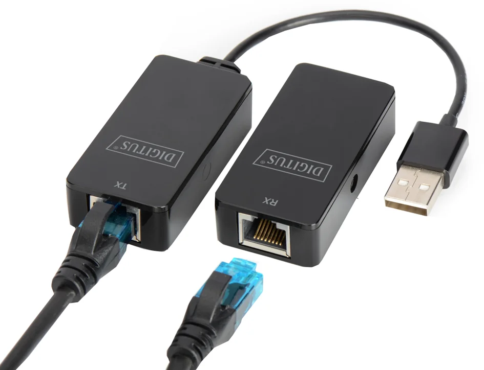 DIGITUS Kit extenseur USB 2.0, adapté pour PoE, noir - OEM DA-70141