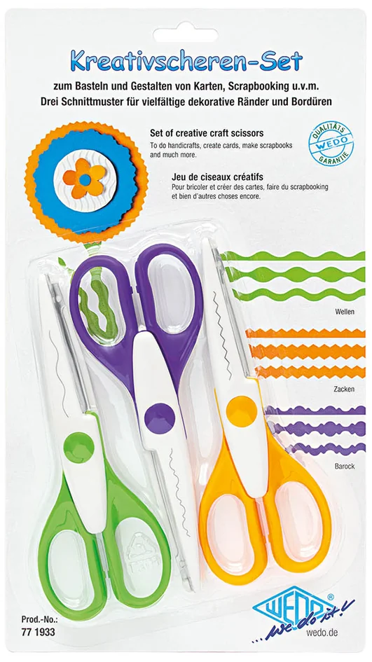 WEDO Set de ciseaux cranteurs, set de 3, assorti - OEM 77 1933