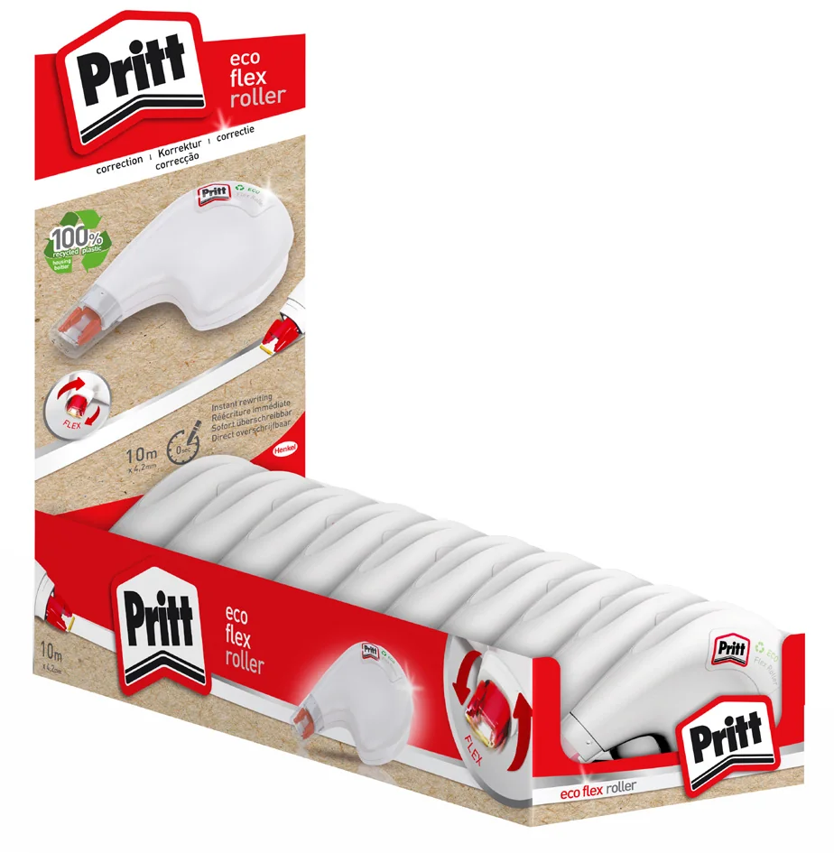 Pritt Roller correcteur Eco Flex, 4,2 mm x 10 m, présentoir - lot de 10 - OEM PRKEK