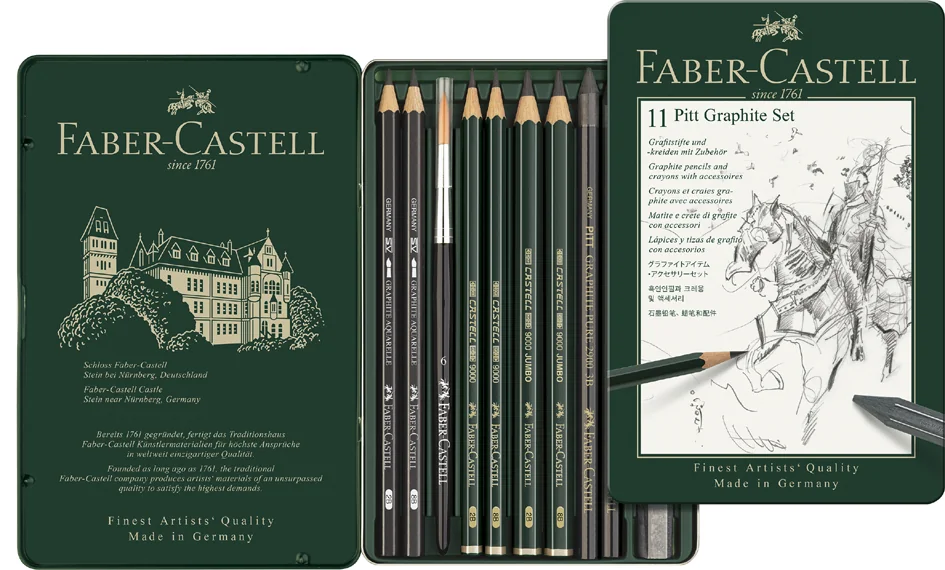 FABER-CASTELL Kit PITT GRAPHITE petit, étui de 9 pièces - OEM 112972