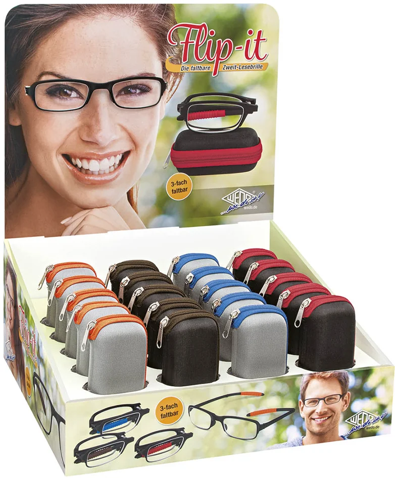 WEDO Lunettes de lecture pliables Flip-it, présentoir de 20 - OEM 271 45099