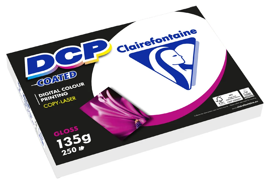 Clairefontaine Papier laser DCP coated Gloss, A3, 200 g/m2 - lot de 4 - OEM 6862C