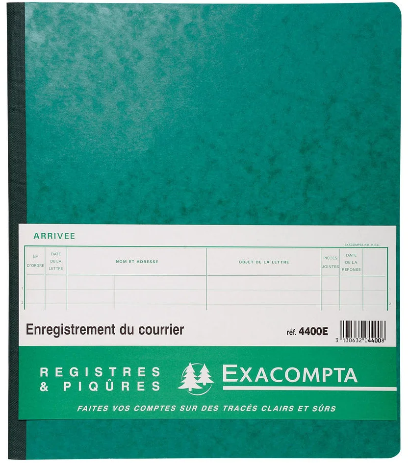 EXACOMPTA Piqûre 'Enregistrement du courrier', 80 pages - OEM 4400E