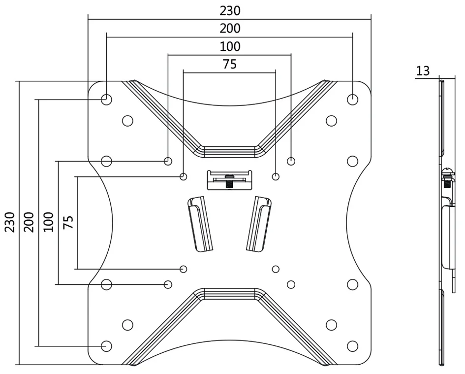 LogiLink Support mural pour téléviseur, plat, pour 58,42 - OEM BP0004