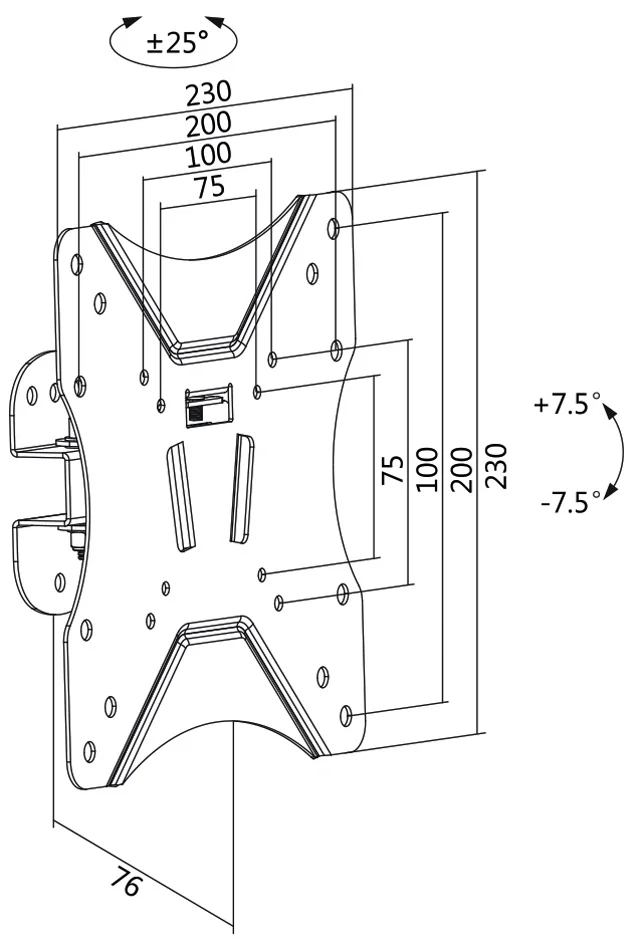 LogiLink Support mural pour TV Full Motion,58,42 - 106,68 cm - OEM BP0008