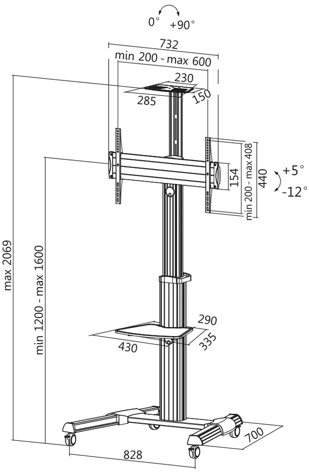 LogiLink Support pour téléviseur, pivotant et inclinable - OEM BP0025