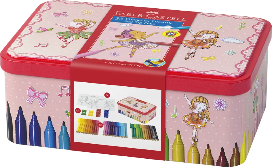 FABER-CASTELL Feutres CONNECTOR PEN, boîte ballerine de 33 - OEM 155534