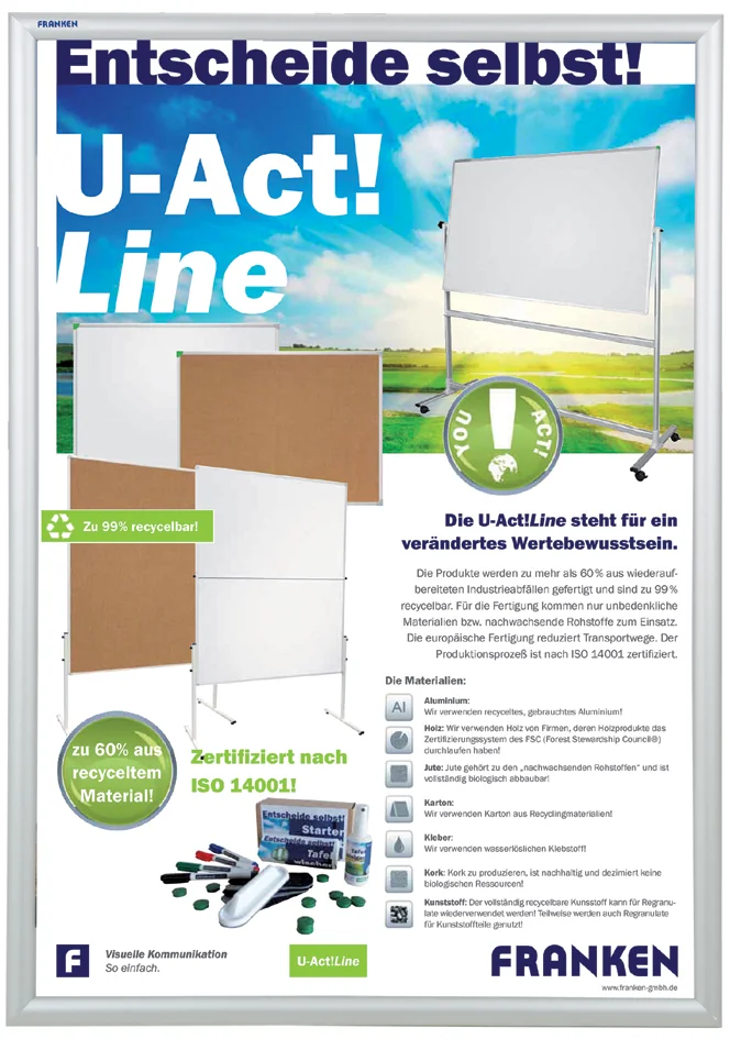 FRANKEN Cadre porte-affiches security, ininflammable, A2 - OEM BS1803 – Image 2