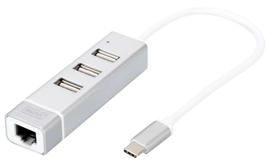 DIGITUS adaptateur USB 2.0 vers Fast Ethernet, 3 ports USB - OEM DA-70253
