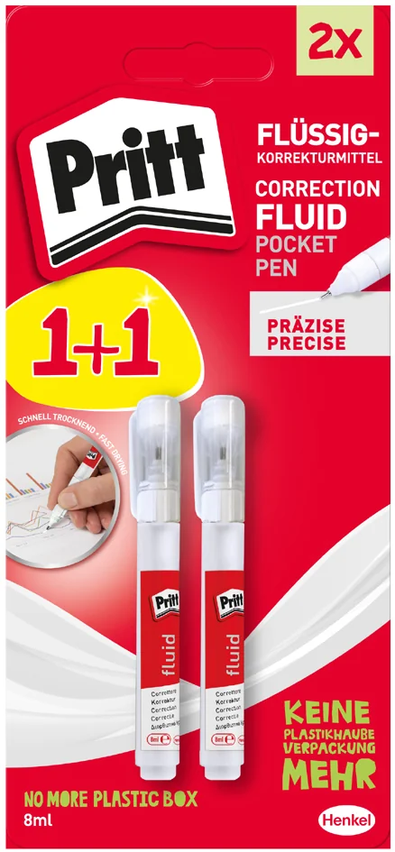 Pritt Stylo correcteur Pocket Pen Fluid, carte blister de 2 - OEM PCPB2