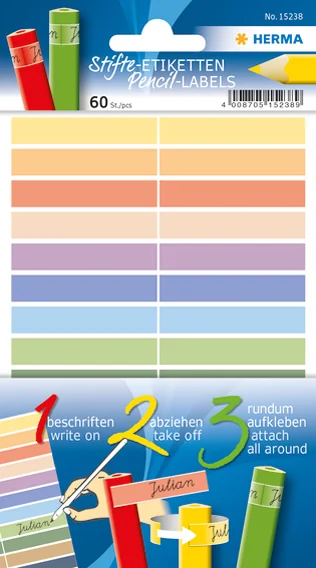 HERMA Etiquettes pour crayons HOME, 46 x 10 mm, couleurs - OEM 15238