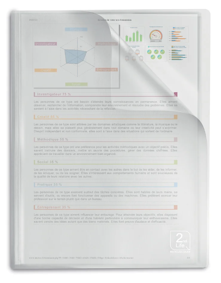 Oxford ELBA Protège-documents '2nd Life', A4, 40 pochettes, PP - OEM 400059344