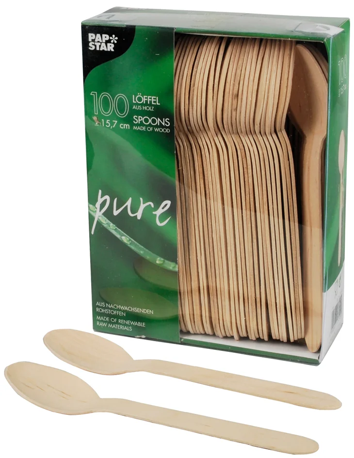 PAPSTAR Cuillère en bois 'pure', longueur: 157 mm, par 100 - OEM 18249