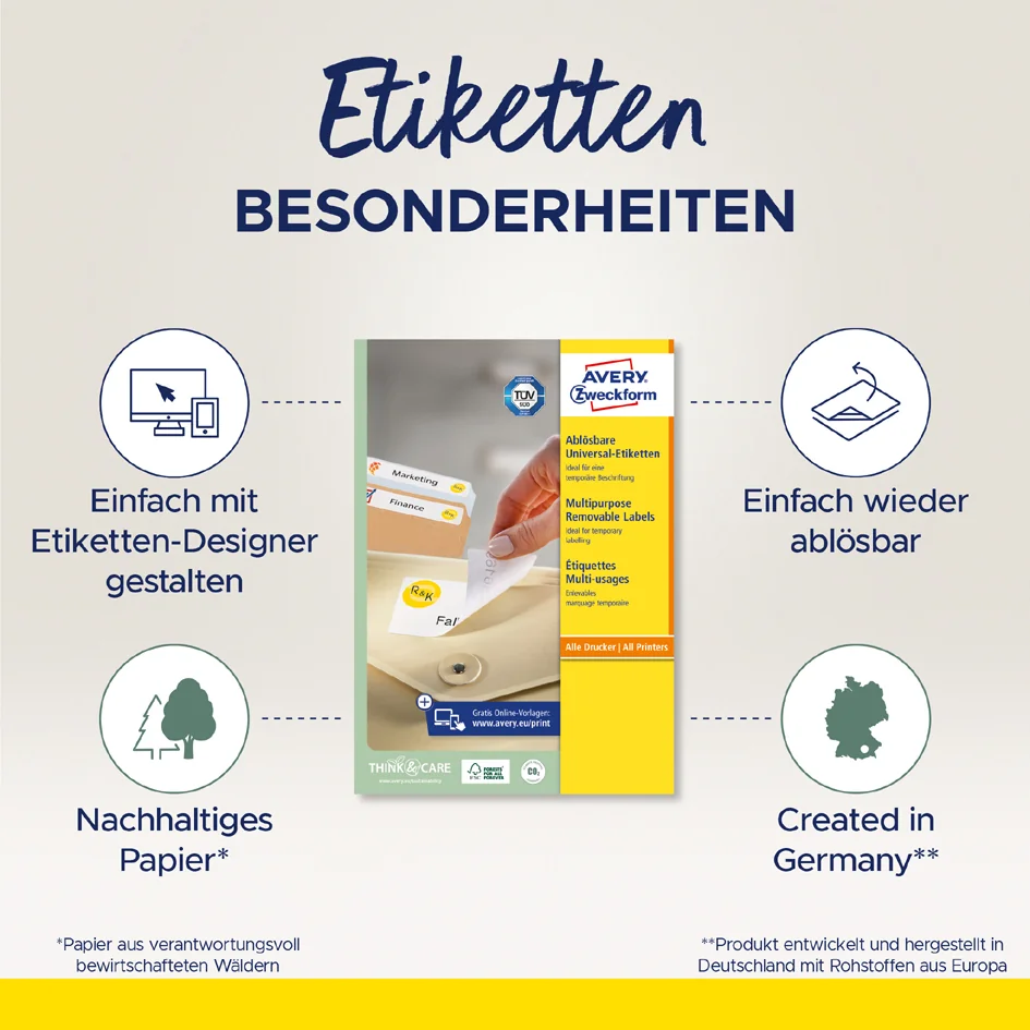 AVERY Zweckform Etiquette universelle, 96 x 50,8 mm, blanc - OEM L4744REV-25 – Image 4