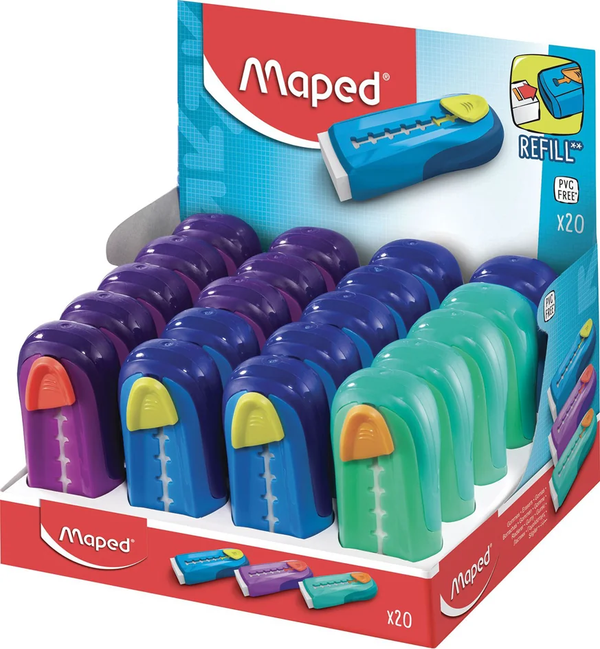 Maped Gomme en plastique Universal Gom Stick, présentoir de - lot de 20 - OEM 512000