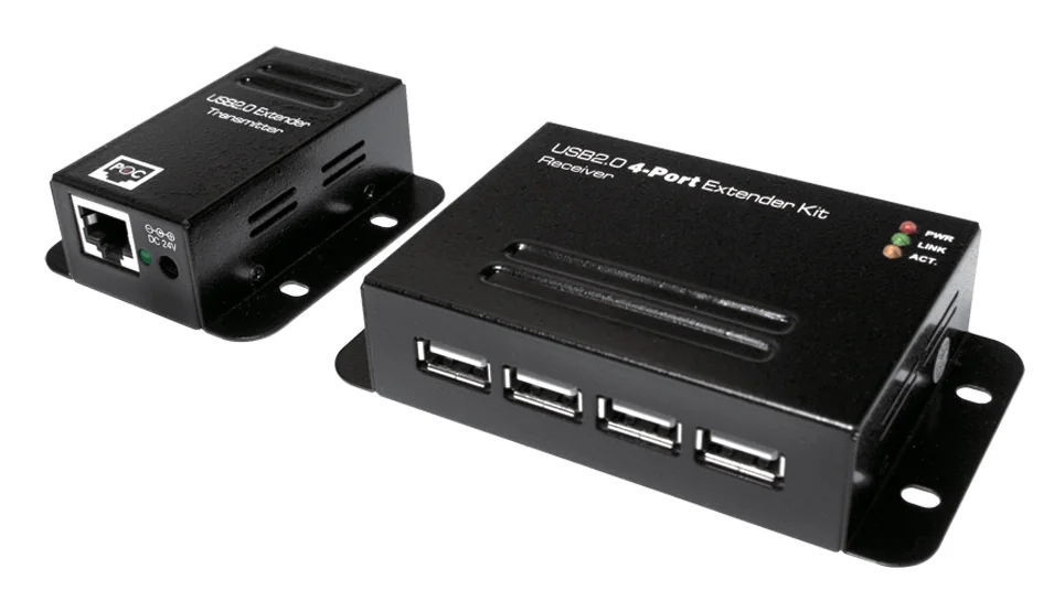 Logilink Set extenseur USB 2.0, avec 4 ports USB Hub, PoE - OEM UA0252