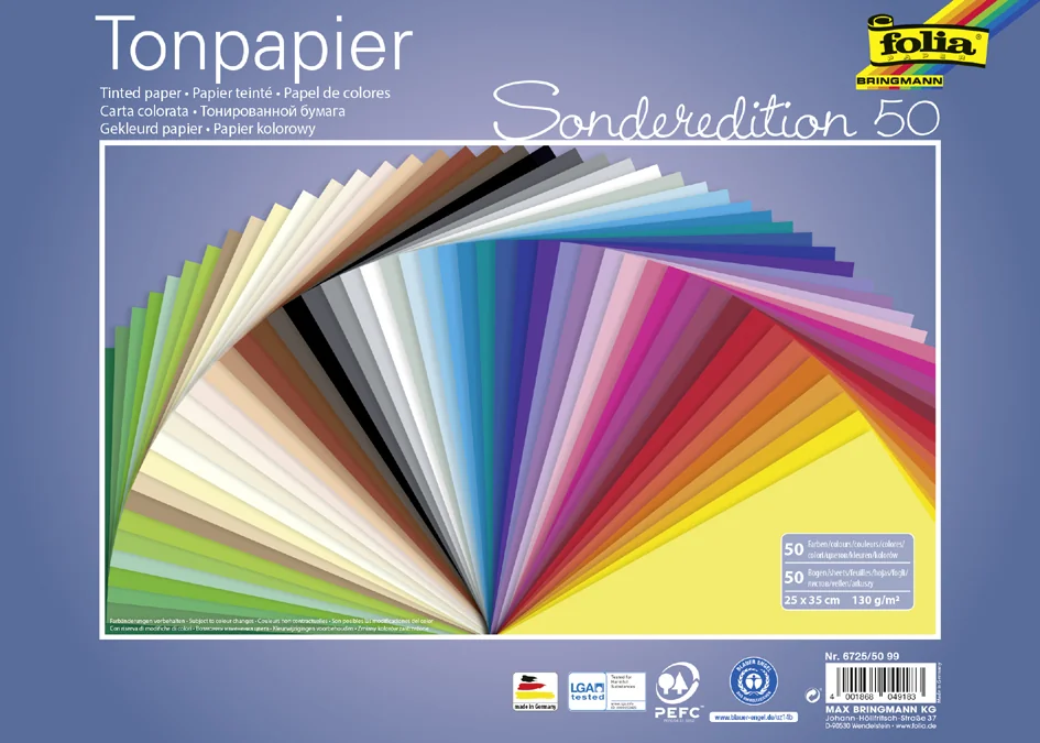 folia Papier de couleur, (L)250 x (H)350 mm, 130g/m2 - OEM 6725/5099