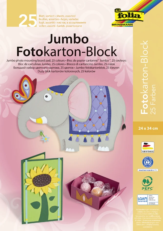 folia Bloc de carton de bricolage Jumbo, (L)240 x (H)340 mm - OEM 666