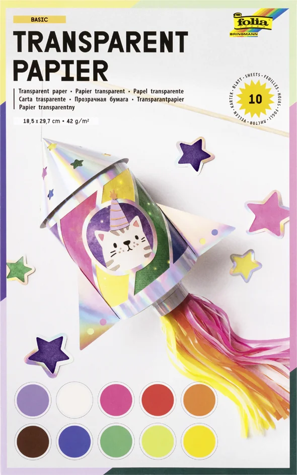 folia Chemise papier transparent, 185 x 297 mm, 10 feuilles - OEM 810