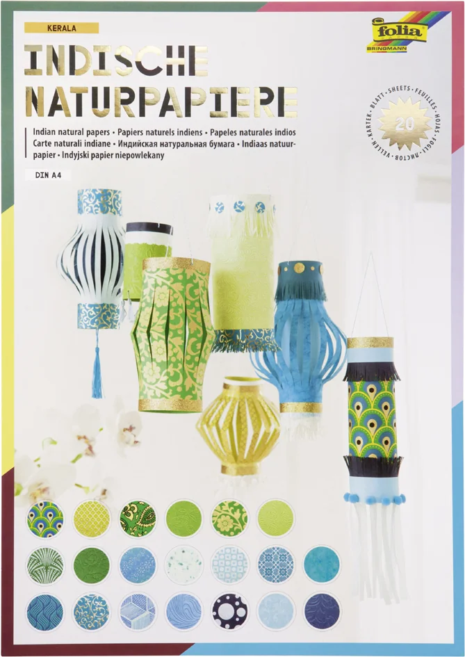 folia Bloc de papier naturel 'KERALA', 20 feuilles - OEM 550401