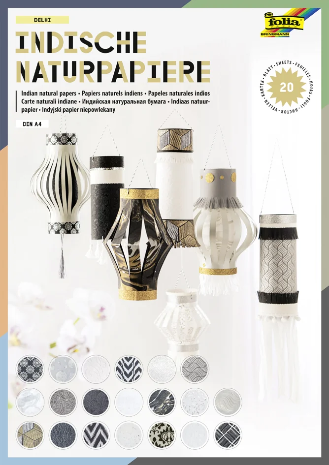 folia Bloc à papier naturel 'DEHLI', A4, 20 feuilles - OEM 550405