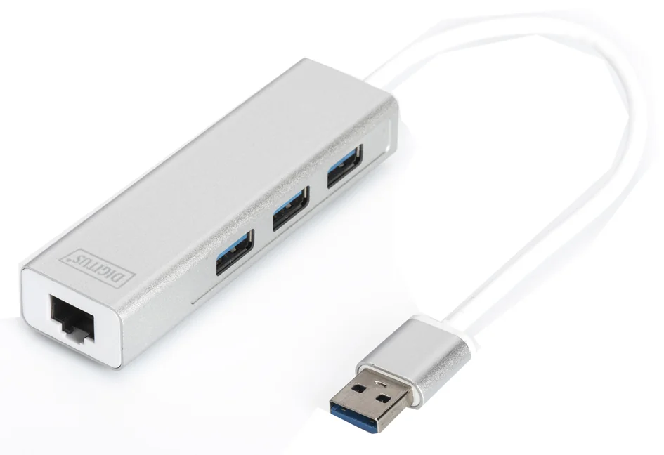 DIGITUS Hub USB 3.0 & adaptateur LAN Gigabit, 3 ports - OEM DA-70250-1