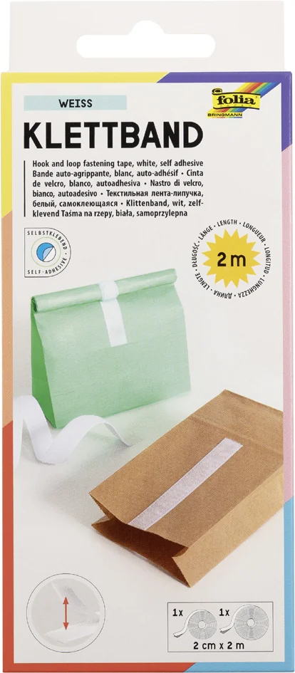 folia Bande auto-agrippante, 20 mm x 2 m, adhésif, blanc - OEM 2302