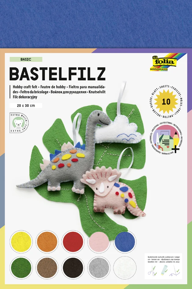 folia Feutrine de bricolage, 200 x 300 mm, 150 g/m2,couleurs - OEM 520409
