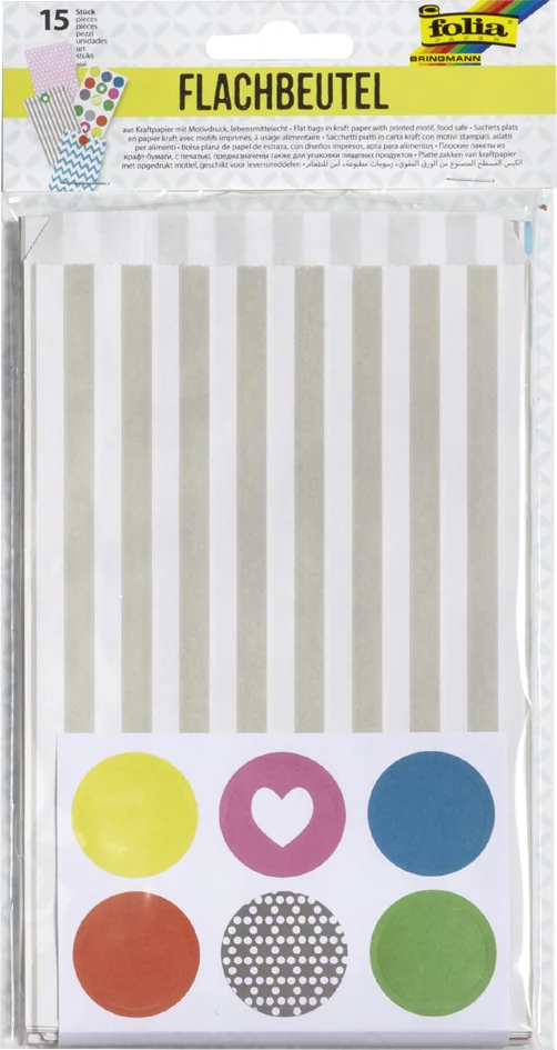 folia Sacs en papier, 120 x 60 x 210 mm, avec motifs,assorti - OEM 41209