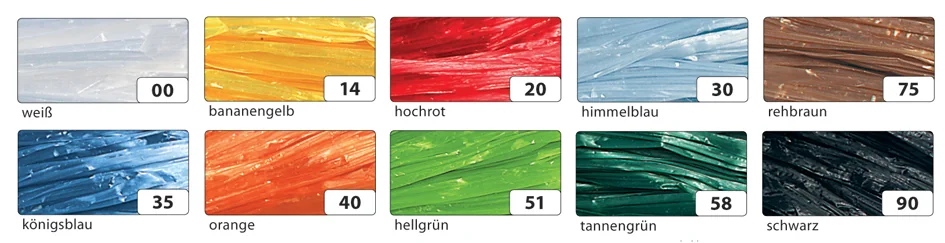 folia Raphia artificiel brillant, 40 mm x 30 m, couleurs - OEM 921009