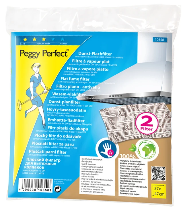 Peggy Perfect Filtre à vapeur plat, avec un gant de rechange - OEM 10358