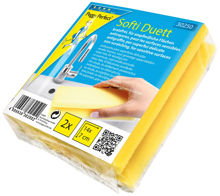 Peggy Perfect Eponge de nettoyage 'Softi Duett', paquet de 2 - OEM 30250