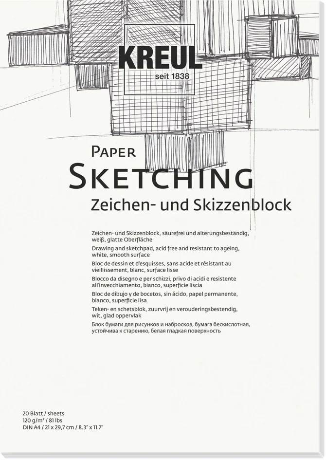 KREUL Bloc pour artistes Paper Sketching, A3, 20 feuilles - OEM 69003
