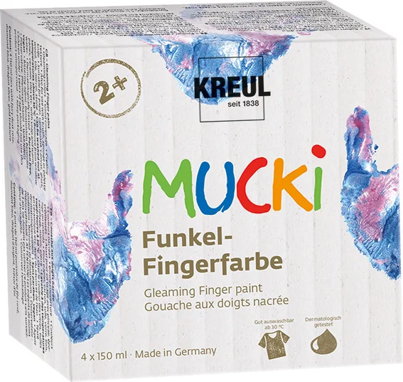 KREUL Gouache aux doigts nacrée 'MUCKI', 150 ml, kit de 4 - OEM 2318