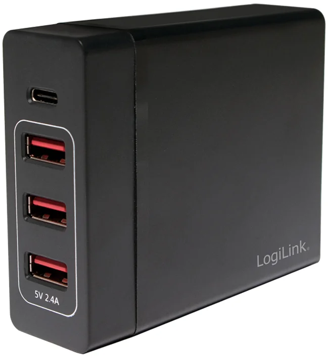 LogiLink Boîtier de chargement USB, 4 ports, 65 watt, noir - OEM PA0122