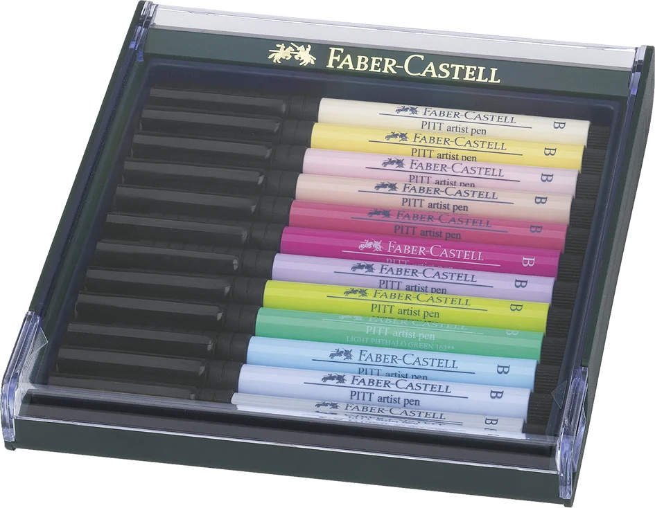 FABER-CASTELL Feutre PITT artist pen, étui de 12 - OEM 267420