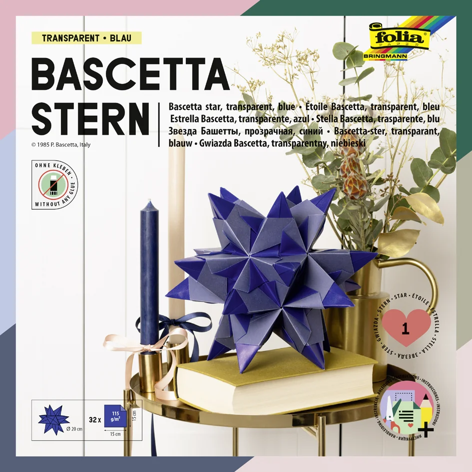 folia Feuilles de papier pliable étoile Bascetta, violet - OEM 860/1515