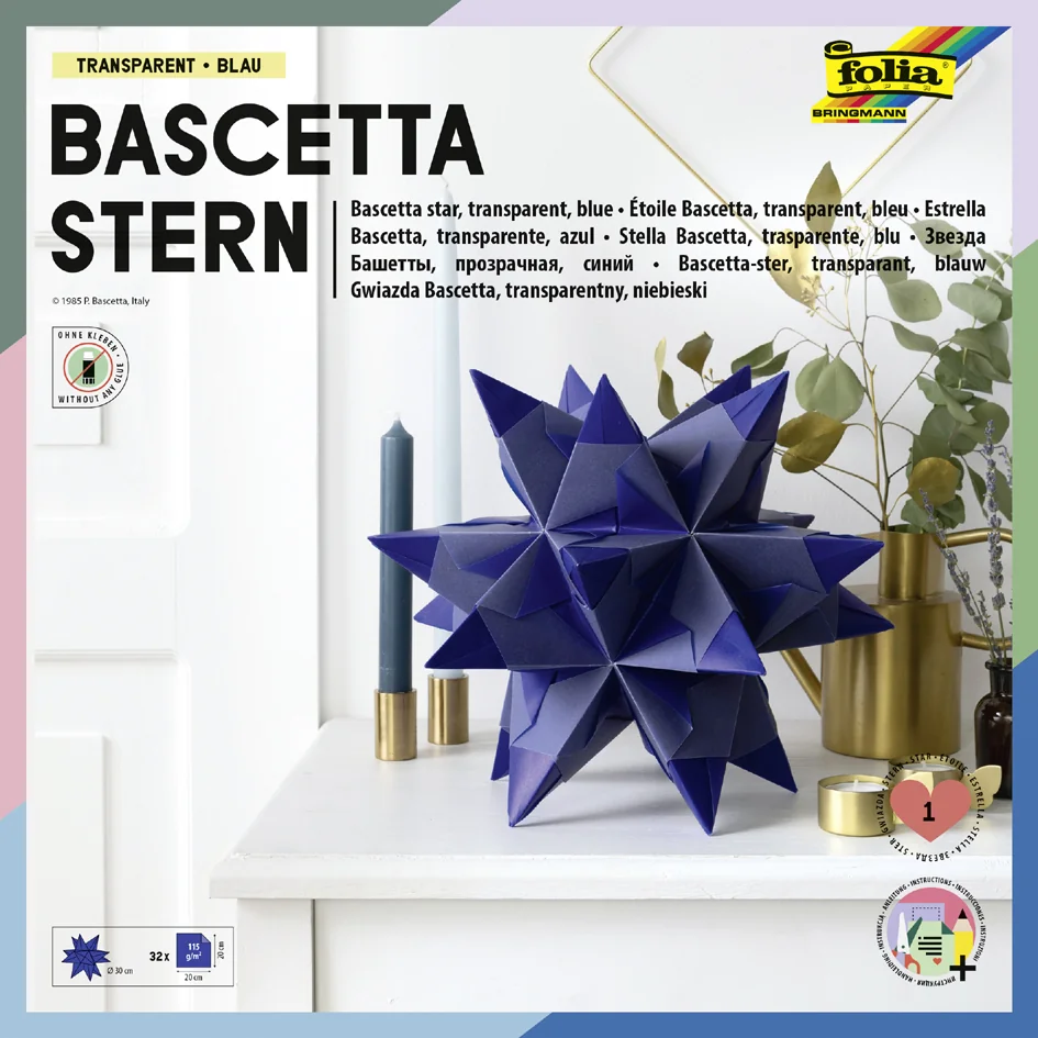 folia Feuille de papier pliable étoile Bascetta, bleu - OEM 836/2020 – Image 6