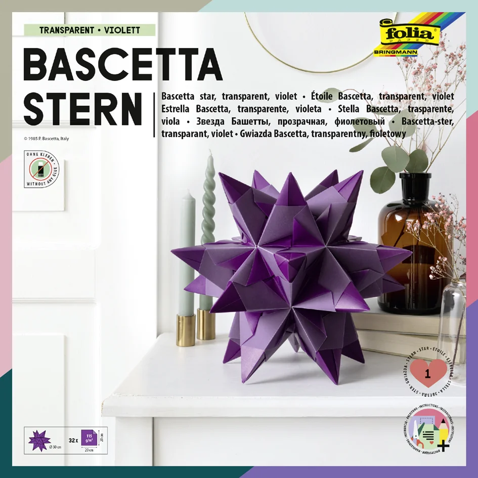 folia Feuilles de papier pliable étoile Bascetta, violet - OEM 860/2020 – Image 8